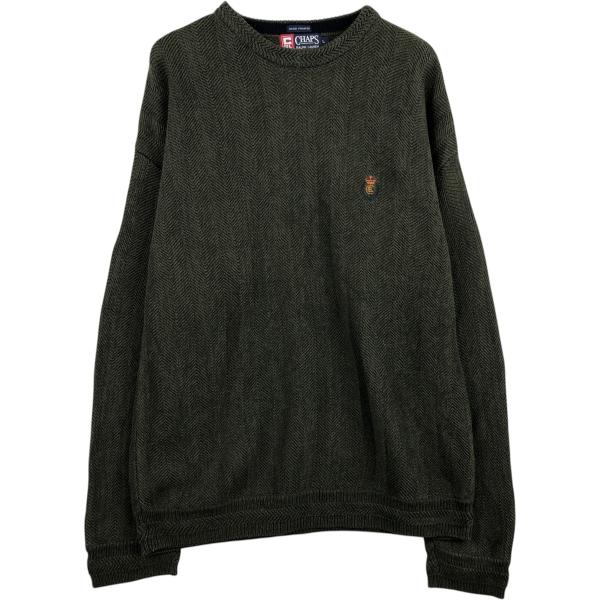 古着 ラルフローレン Ralph Lauren CHAPS チャップス ヘリンボーン コットンニットセーター メンズM相当/eaa627419 古着 ラルフローレン Ralph Lauren CHAPS チャップス ヘリンボーン