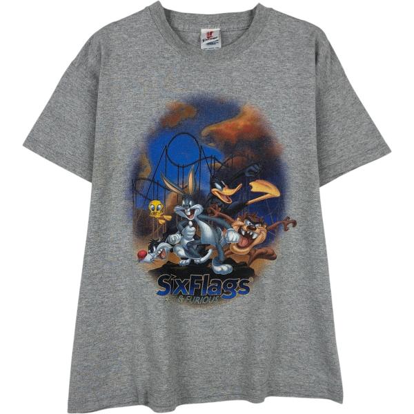 古着 SixFlags LOONEY TUNES ルーニーテューンズ キャラクタープリントTシャツ レディースXL相当/eaa629177 古着 SixFlags LOONEY TUNES ルーニーテューンズ キャラクタープリント