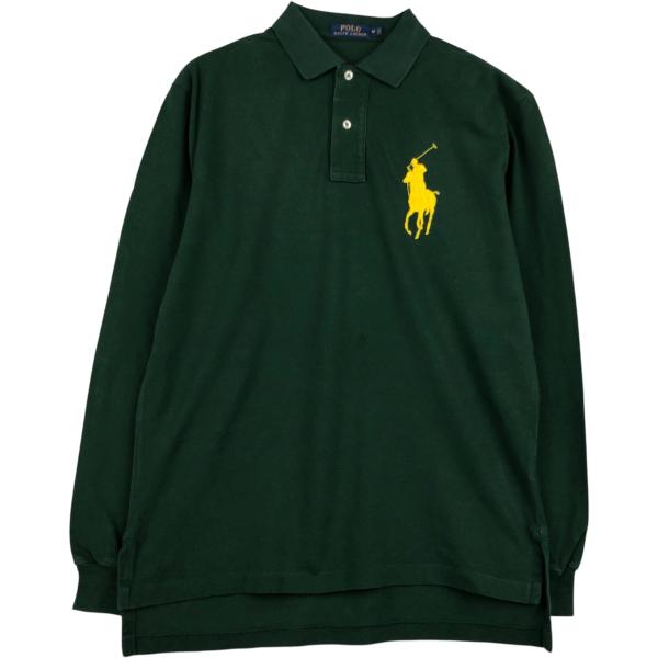 【希少】Ralph Lauren 長袖 ポロシャツ M ブラック ビックポニー Polo Ralph Lauren ビッグポニー 黒 長袖ポロシャツ M相当 - メルカリ
