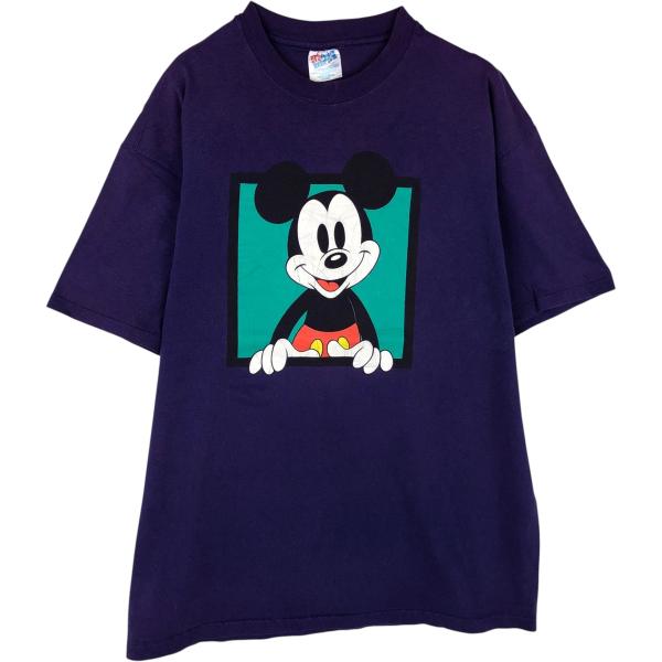 USA製★逆立ちミッキー Tシャツ Disney Hanes ビッグロゴ M〜L Hanes（ヘインズ） 古着 90年代 Hanes MICKEY MOUSE ミッキーマウス
