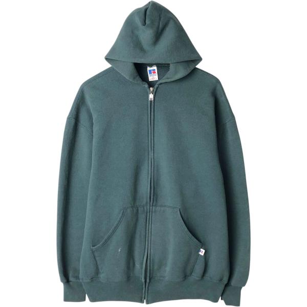 9T7733 Russell Athletic フルジップパーカー　古着 古着 90年代 ラッセル Russell ATHLETIC スウェットフルジップパーカー