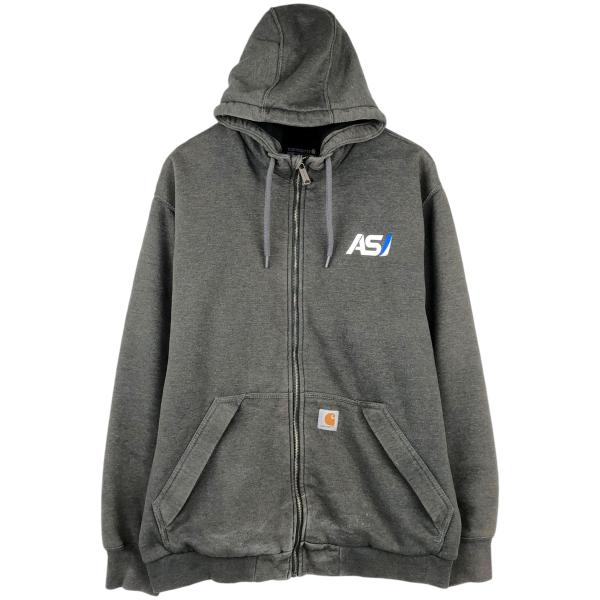 古着 カーハート Carhartt Loose Fit RAIN DEFENDER ASB アドバタイジング スウェットフルジップパーカー メンズL相当/eaa633018 Carhartt（カーハート） 古着 Carhartt Loose Fit RAIN DEFENDER ASB