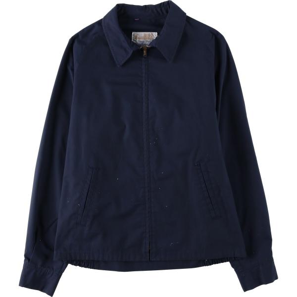 古着 VAN HEUSEN 90s ブルゾン ジップアップ ウールジャケット　黒 古着 70年代 ヴァンヒューゼン VAN HEUSEN Arnold Palmer スイング