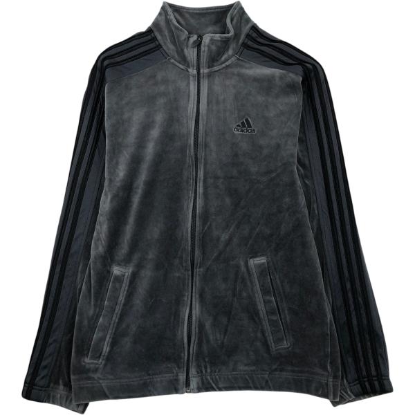 【adidas】希少✨ベロアジャケット　スタジャン　バックロゴ　古着 adidas（アディダス） 古着 00年代 ベロアジャージ トラックジャケット