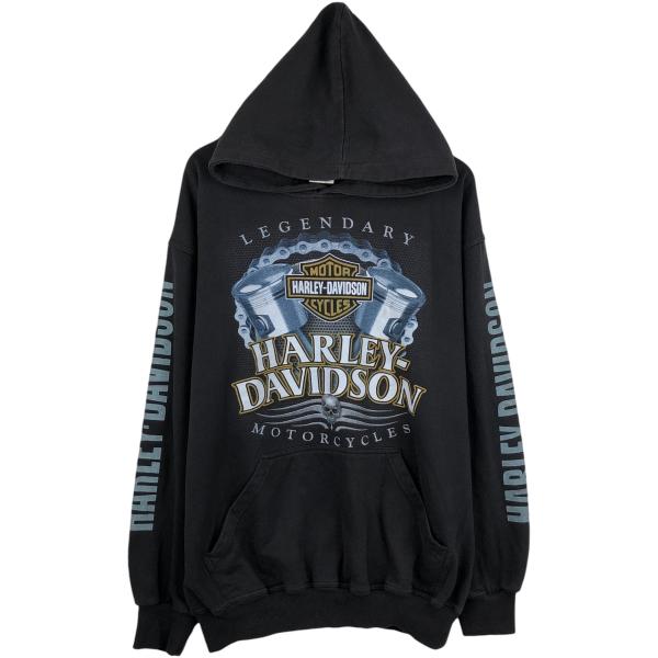 古着 ハーレーダビッドソン Harley-Davidson ドクロ柄 スカル柄 アドバタイジング スウェットプルオーバーパーカー メンズL相当/eaa635512 古着 ハーレーダビッドソン Harley-Davidson ドクロ柄 スカル柄