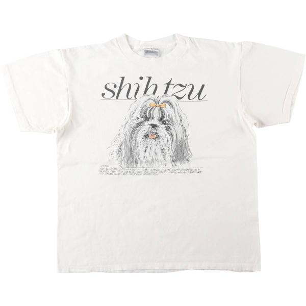 古着 90年代 オニータ ONEITA SHIH TZU シーズー 犬柄 アニマルTシャツ USA製 レディースL相当 ヴィンテージ/eaa635576 古着 90年代 オニータ ONEITA SHIH TZU シーズー 犬柄 アニマルTシャツ