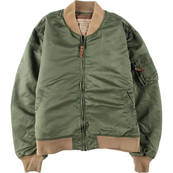 alpha ma-1 中綿 ミリタリー フライト ジャケット 短丈 XL 古着 民間品 アルファ ALPHA MA-1タイプ 中綿入り ミリタリー フライト