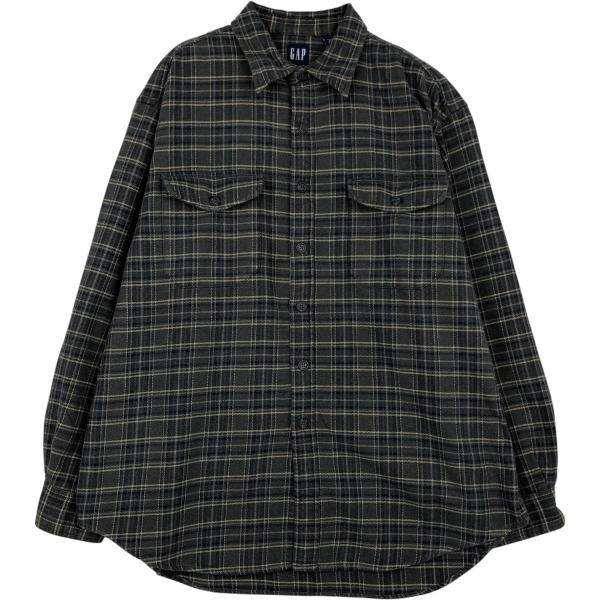 90s OLDGAPオールドギャップ フランネル チェックシャツ デカタグ GAP（ギャップ） 古着 90年代 オールドギャップ 長袖 フランネル