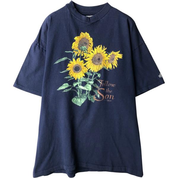 Hanes（ヘインズ） 古着 90年代 Hanes BEEFY-T 花柄 プリントTシャツ