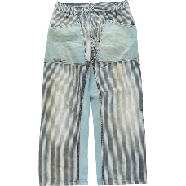 DIESEL（ディーゼル） 古着 ヒッコリーストライプ ストレートデニム 