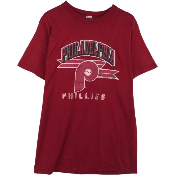 古着 80年代 チャンピオン MLB フィラデルフィアフィリーズ トリコタグ スポーツプリントTシャツ USA製 メンズL相当 /eaa640809