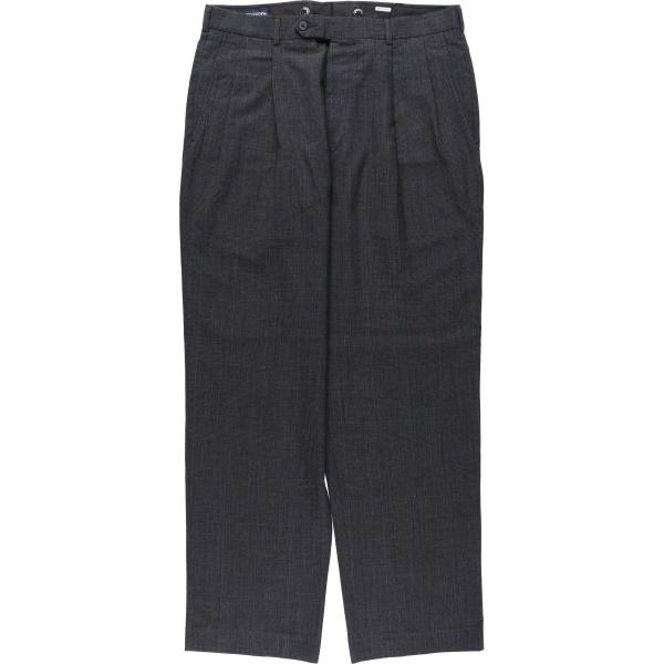 古着 00年代 ランズエンド LANDS'END チェック柄 ツータック ウール