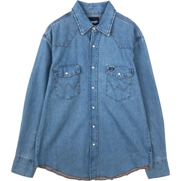 Wrangler（ラングラー） 古着 90年代 長袖 デニムウエスタンシャツ