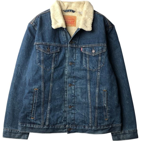古着 リーバイス Levi's 中綿入り デニムボアジャケット メンズXL相当/eaa645702 Levi's（リーバイス） 古着 中綿入り デニムボアジャケット メンズXL