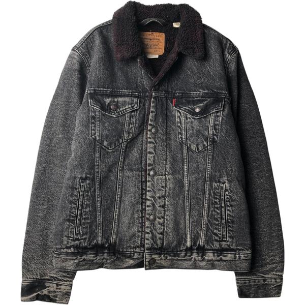 古着 リーバイス PREMIUM ジャスティンティンバーレイク FRESH LEAVES 中綿入り ブラックデニムボアジャケット メンズM相当 /eaa645710