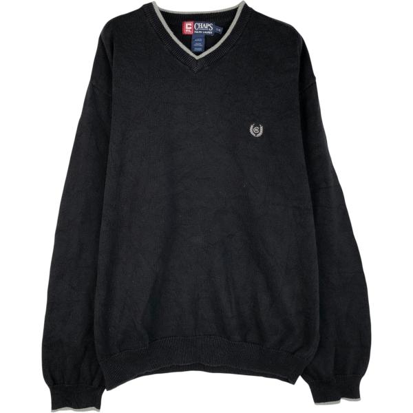 古着 ラルフローレン Ralph Lauren CHAPS チャップス Vネック コットンニットセーター メンズL相当/eaa645919 古着 ラルフローレン Ralph Lauren CHAPS チャップス Vネック コットン