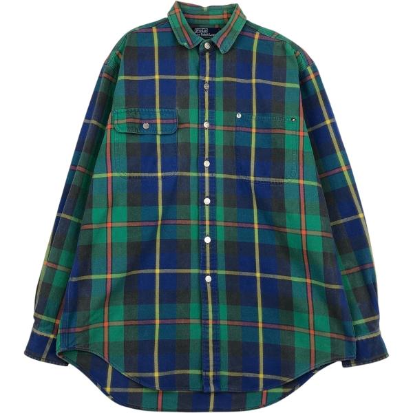 古着 ラルフローレン Ralph Lauren POLO by 長袖 フランネルチェック