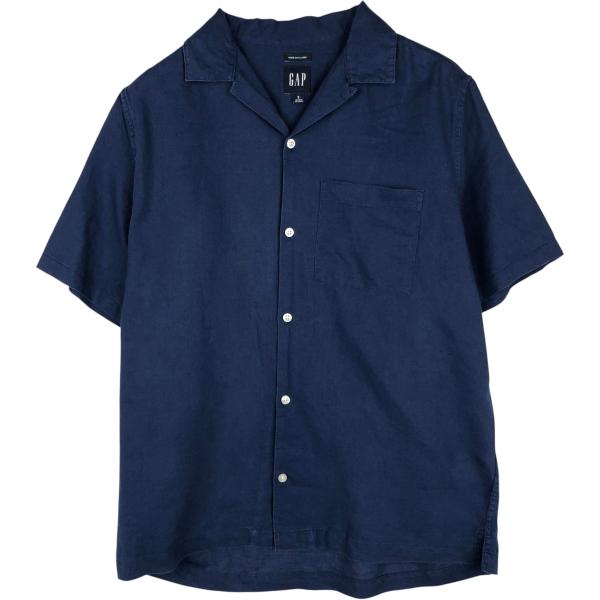 GAP（ギャップ） 古着 半袖 オープンカラー コットン×リネンシャツ