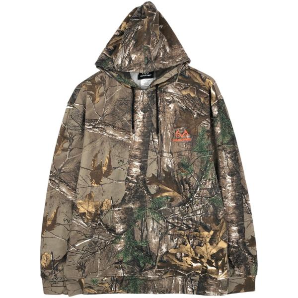 古着 REALTREE 迷彩柄 リアルツリーカモ スウェットプルオーバーパーカー メンズM相当 /eaa652288