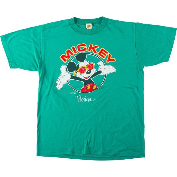 古着 80年代 Velva Sheen MICKEY MOUSE ミッキーマウス キャラクタープリントTシャツ USA製 メンズL相当 ヴィンテージ /eaa653884