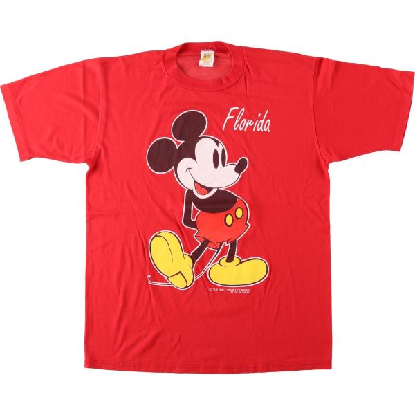 古着 70~80年代 Velva Sheen MICKEY MOUSE ミッキーマウス キャラクタープリントTシャツ USA製 メンズL相当 ヴィンテージ /eaa653887