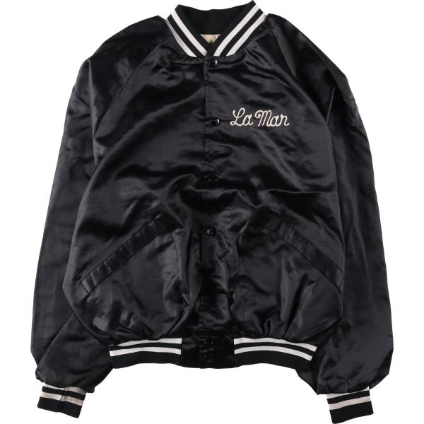 古着 70~80年代 King Louie PRO FIT チェッカーフラッグ ナイロンスタジャン アワードジャケット バーシティジャケット USA製 メンズM相当 ヴィンテージ/eaa654687 古着 70~80年代 King Louie PRO FIT ナイロンスタジャン アワード