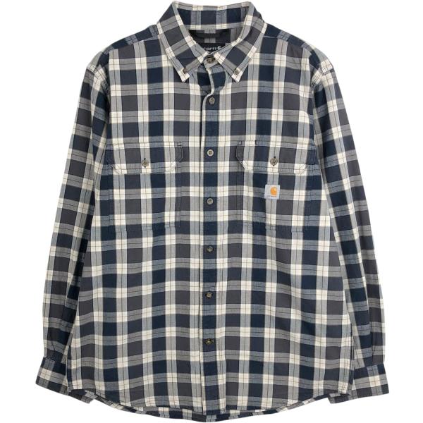 古着 カーハート Carhartt Loose Fit チェック柄 長袖 ボタンダウン ワークシャツ メンズM相当 /eaa662199
