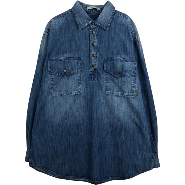 古着 00年代 オービス ORVIS MALPAI プルオーバー 長袖 デニムシャツ メンズL相当 /eaa663279