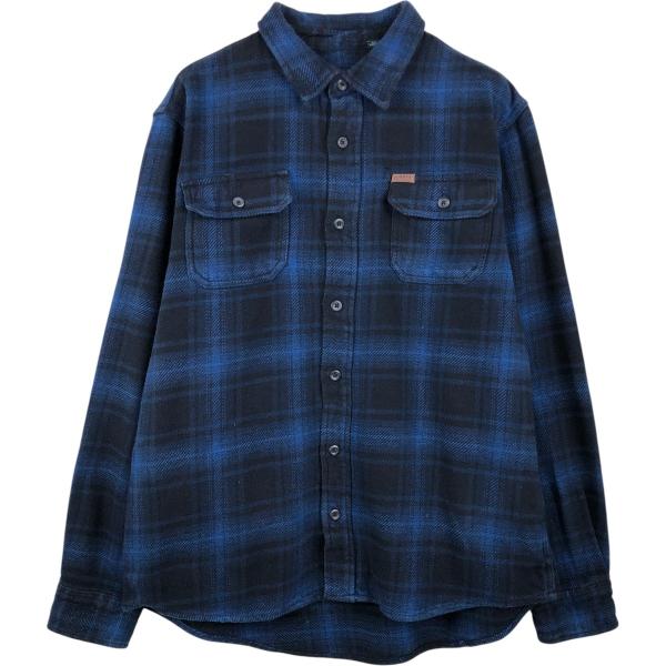 古着 ORVIS オンブレチェック 長袖 ヘビーネルチェックシャツ メンズL相当 /eaa666106