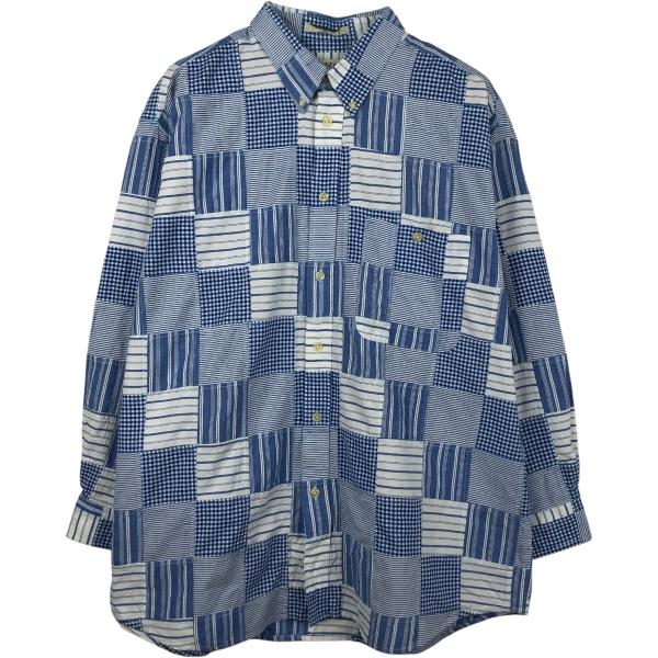 古着 00年代 オービス ORVIS パッチワーク 長袖 ボタンダウンチェックシャツ メンズXL相当 /eaa666201