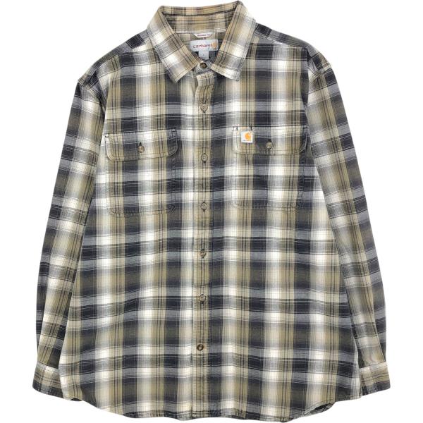古着 カーハート Carhartt ORIGINAL FIT チェック柄 長袖 ワークシャツ メンズL相当 /eaa666599