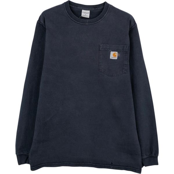古着 カーハート Carhartt 無地ポケットロングTシャツ ロンT メンズS相当 /eaa668003