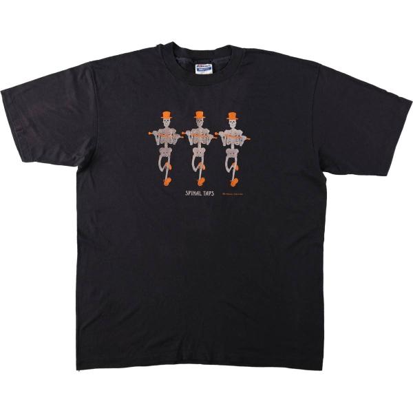 古着 80年代 ヘインズ SPINAL TAPS スパイナルタップ ドクロ柄 スカル柄 映画 ムービーTシャツ メンズXL相当 ヴィンテージ /eaa674212