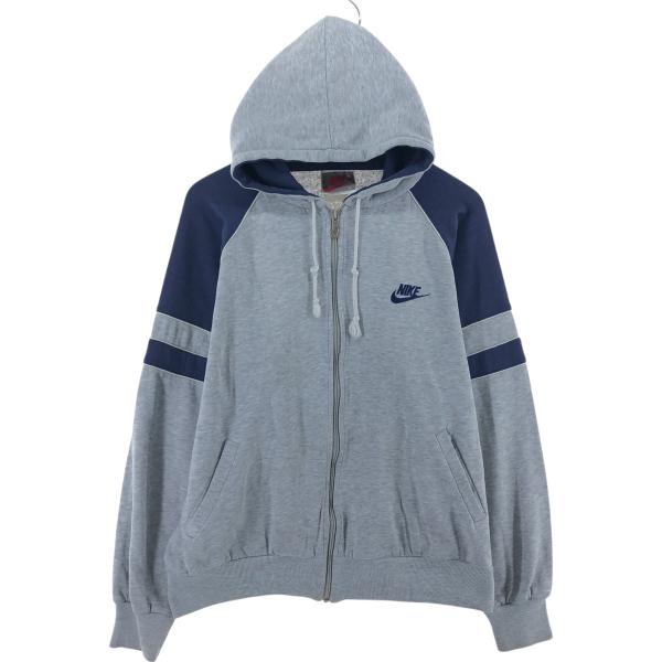 【美品】NIKE　ナイキ　フルジップ　BIGロゴ　銀タグ　90s　両面ロゴ NIKE 古着 90年代 ナイキ 銀タグ スウェットフルジップパーカー