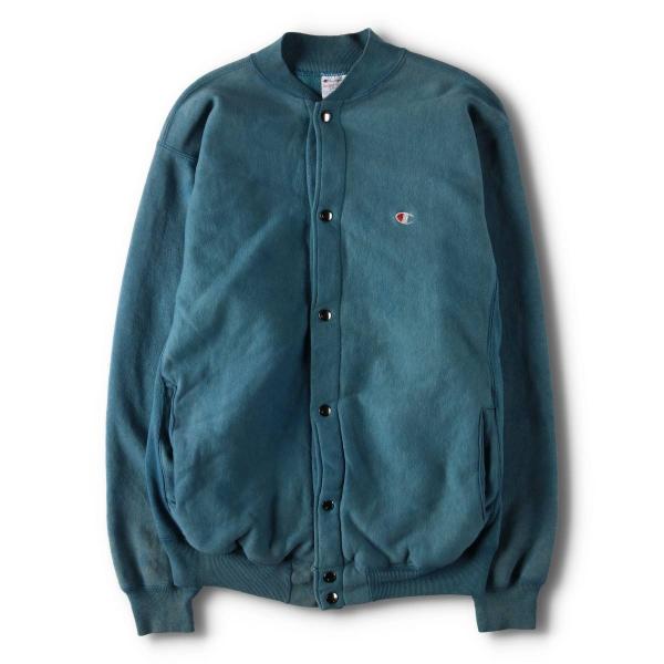 USA製　刺繍タグ 90s Champion リバースウィーブ カーディガン 黒 90s USA製 Champion リバースウィーブスナップカーディガン 黒 M