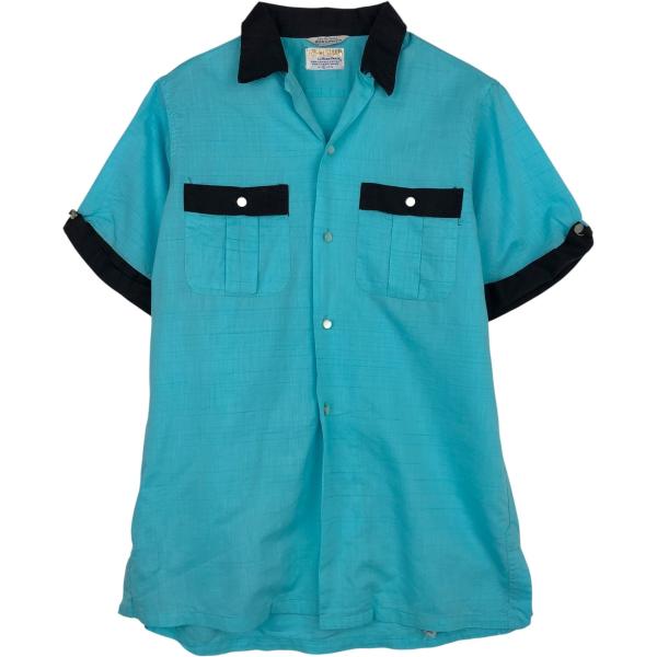 古着 60年代 Mark Twain SPORTSMAN DON CARTER オープンカラー レーヨンボウリングシャツ ボックスシャツ メンズS相当 /evb032234