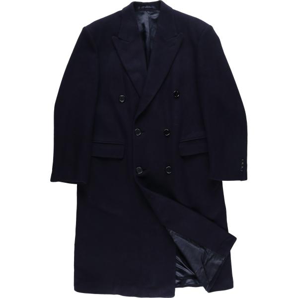 古着 Cecil Gee ダブルブレスト ピークドラペル カシミア チェスター