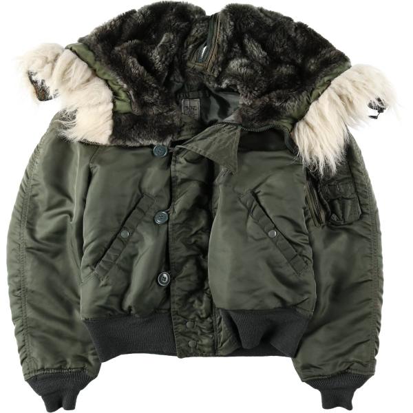 古着 80年代 米軍実品 N-2B 中綿入り ミリタリー フライトジャケット USA製 MEDIUM メンズM相当 ヴィンテージ/evb034383 古着 80年代 米軍実品 N-2B 中綿入り ミリタリー フライトジャケット