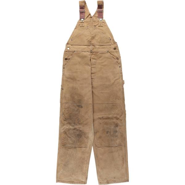 美品 カーハート オーバーオール ダック ダブルニー W36 ダークブラウン Carhartt（カーハート） 古着 ダブルニー ダック オーバーオール