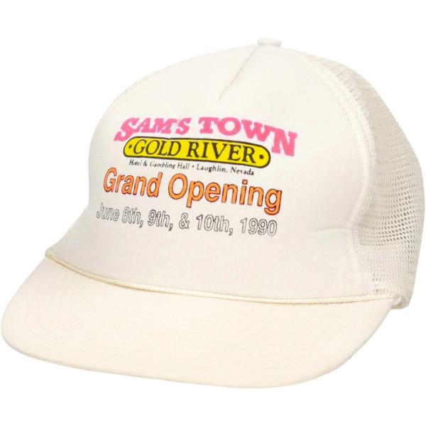 古着 90年代 SAM'S TOWN GOLD  アドバタイジング トラッカーキャップ メッシュキャップ フリーサイズ相当 ヴィンテージ/gaa007345 古着 90年代 SAM'S TOWN GOLD RIVER アドバタイジング トラッカー