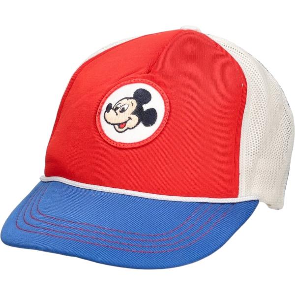 古着 ディズニー DISNEY ミッキーマウス トリコロールカラー メッシュ