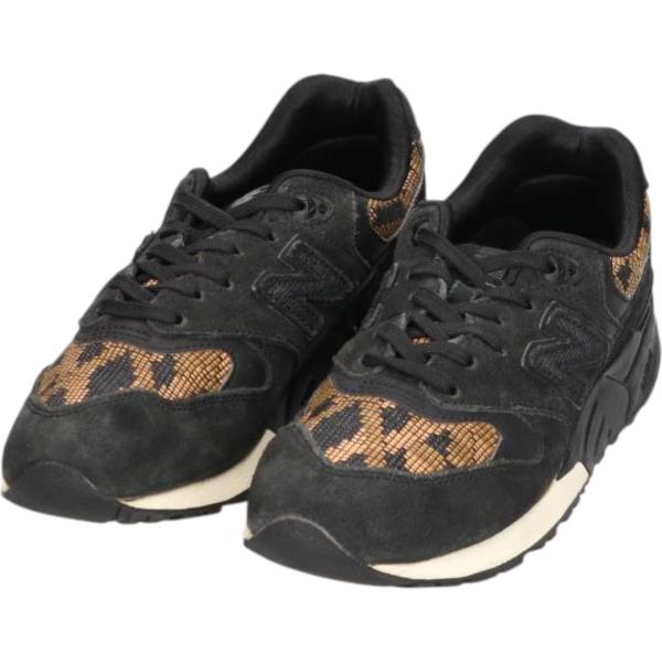 New Balance ブラック　スエード　レオパード柄　24.5センチ New Balance 古着 ニューバランス NEW BALANCE WL999PW レオパード柄