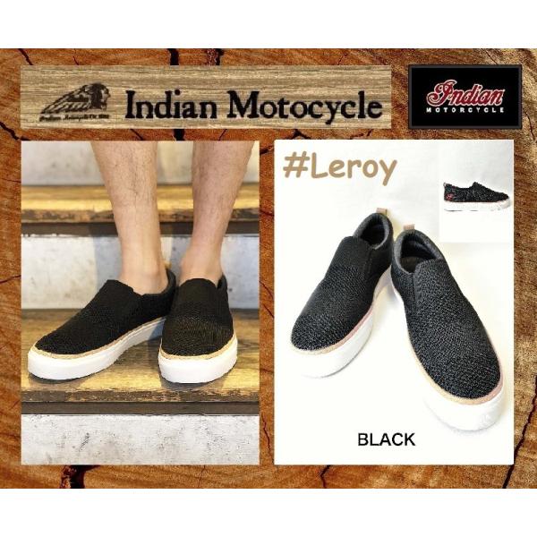 インディアンモーターサイクル スリップオン  スニーカー　ブラック 26cm  品番 Leroy　　/ IND-11279 INDIANMOTOCYCLE