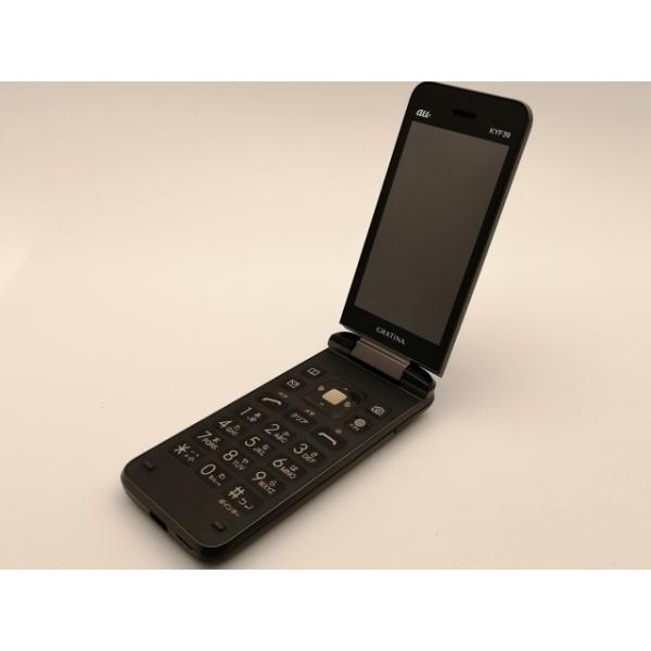 中古】KYOCERA au 【SIMロック解除済み】 GRATINA KYF39 墨【神保町