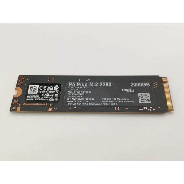 中古】Crucial P5 Plus（CT2000P5PSSD8） 2TB/M.2 2280(PCIe4.0 NVMe