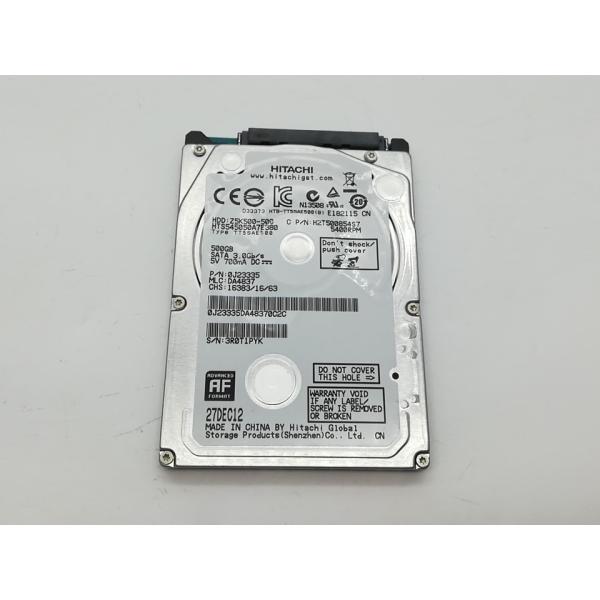 中古】HGST HTS545050A7E380 500GB/5400rpm/3GbpsSATA/7mm/8M【秋葉2号