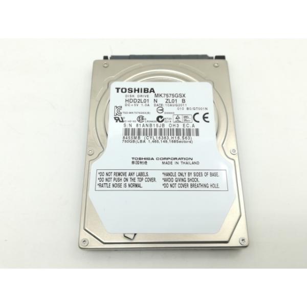 中古】TOSHIBA MK7575GSX 750GB/5400rpm/3GbpsSATA/9.5mm【福岡筑紫