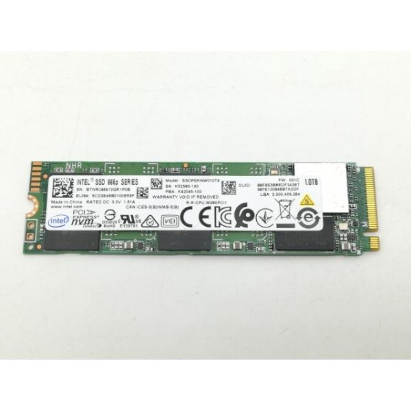 中古】Intel SSD 665p SSDPEKNW010T9 1TB/M.2 2280(PCIe3.0 NVMe)/QLC