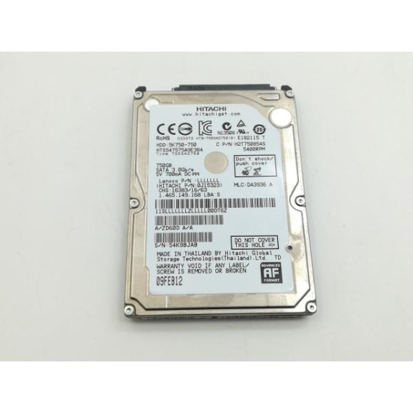 ■分類：2.5インチ 内蔵型SATA HDD■ランク：中古■メーカー：HGST■製造番号：54K9BJAB■備考：付属品：本体のみ■保証期間：１週間■注意事項：お客様のモニター発色の具合によって、実際の商品と色合いが異なる場合があります。
