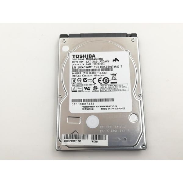 ■分類：2.5インチ 内蔵型SATA HDD■ランク：中古■メーカー：TOSHIBA■製造番号：24KAC5WMTYN6■保証期間：１週間■注意事項：お客様のモニター発色の具合によって、実際の商品と色合いが異なる場合があります。